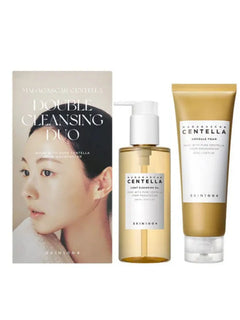 SKIN1004 Madagascar Centella Cleansing Duo - Ampoule Foam & Light Cleansing Oil Duo - Gentle Low Ph Cleanser & Centella Asiatica Extract for Sensitive Skin - Facial Wash